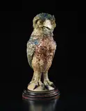 Benjamin Disraeli caricatured as a fantastical bird jar and cover by R. W. Martin & Brothers, May 1889, Salt-glazed stoneware, ebonized wood, sold Dec 2015