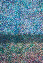 Parker Ito, Inkjet painting #11 (8 color ink), 2013, inkjet on silk
