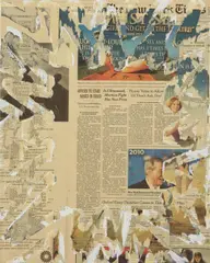 Untitled by Nikolas Gambaroff, 2010, newsprint, adhesive, acrylic on canvas, offered Mar 2014