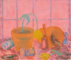 Fucked Up Flowers (Pink Still Life) by Scott Reeder, 2009, oil on linen, offered Mar 2014