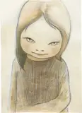 Untitled (Portrait of a Girl) by Yoshitomo Nara, 2003, pencil, colored pencil, acrylic on paper, sold Mar 2014