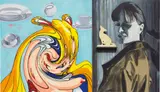 David Salle, Painting for HCA, 2007, oil on linen, wood shelf, object