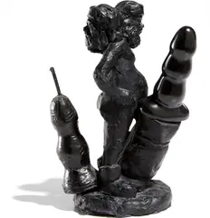Santa Sac, Black, Double Head, 2 Butt Plugs, Sac Butt Plug no stick by Paul McCarthy, 2004 - 2006, urethane, brass pipe, epoxy, offered Mar 2014