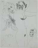 Group of Women by George Condo, 2007, pencil on paper, offered Mar 2014