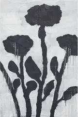 FIX OR FLOAT (VARIATION) by Donald Baechler, 2005, acrylic, fabric on canvas, sold Mar 2014