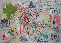 Untitled by André Butzer, 2008, oil on canvas, sold Mar 2014