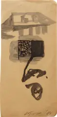 Untitled by Luc Tuymans, 1986, watercolor on buff paper, offered Mar 2014