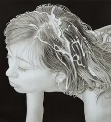 Richard Phillips, Bukkake, 2003, charcoal on paper