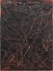 Garth Weiser, Compressor Drawing #10, 2012, acrylic, copper powder on canvas paper