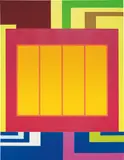 Peter Halley, Lock, 1999, acrylic, Roll-A-Tex on canvas