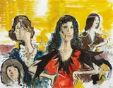 Daniel Richter, Kaufhaus, 2003, pencil, oil, tape on paper