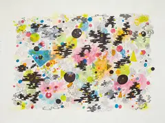 Mike Perry, Orgy, 2009, mixed media on lenox paper