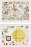 Tal R, Two works: (i) Untitled; (ii) Untitled (from Slow Train Fast Arrival), 2006, etching on paper