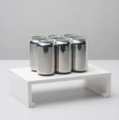Michael Brown, Six Pack (Version #1), 2007, aluminum, plastic, beer, house paint, wood