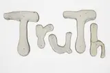 Rob Wynne, Truth, 2005, poured and mirrored glass, in 5 parts