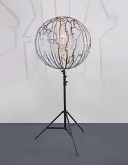 Timezone Lamp by Ólafur Elíasson, 2008, stainless steel, tripod, glass gas lamp with wick, sold Mar 2014