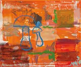 Untitled (Mushrooms) by Martin Kippenberger, 1996, oil on canvas, sold Mar 2014