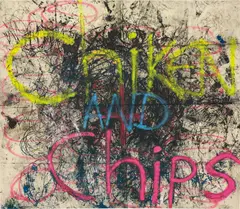 Oscar Murillo, Untitled (Chicken and Chips), 2011, oilstick, spray paint, enamel, dirt on canvas