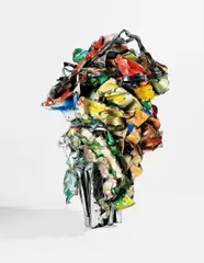 John Chamberlain, Buoy Crazy, 1992, painted, chromium plated steel