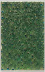 Untitled by Carol Bove, 2009, peacock feathers on linen, laid on board in Plexiglas frame, sold May 2014