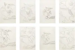 Flowers 1-8 by Andy Warhol, 1975, graphite on paper, in 8 parts, sold May 2014