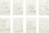 Andy Warhol, Flowers 1-8, 1975, graphite on paper, in 8 parts
