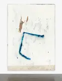 David Ostrowski, F (Between Two Ferns), 2012, oil, lacquer, paper on canvas