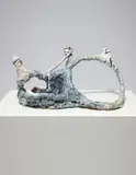 Sterling Ruby, Ceramic/Snow Trophy, 2007, glazed ceramic, white formica pedestal