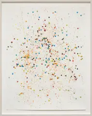 Dan Colen, To be titled, 2011, M&M's on paper