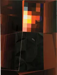Garth Weiser, Nude #4, Red Grid, 2007, oil, acrylic on canvas