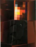 Garth Weiser, Nude #4, Red Grid, 2007, oil, acrylic on canvas