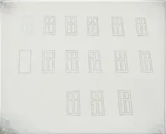 2. March by Ugo Rondinone, 2006, gesso, paper collage, graphite on linen, offered May 2014