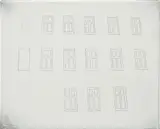 2. March by Ugo Rondinone, 2006, gesso, paper collage, graphite on linen, offered May 2014