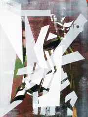 GuytonWalker, Untitled, 2008, silkscreen, digital inkjet on canvas