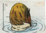 Untitled by Yoshitomo Nara, 2008, colored pencil on found envelope, sold May 2014