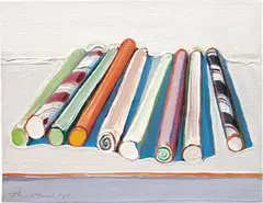 Wayne Thiebaud, Candy Sticks, 1962, oil on linen