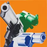 James Rosenquist, Gun-Play-Guns, 1996, oil on canvas, laid on board