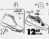 Andy Warhol, Work Boots (Positive), 1985-86, synthetic polymer, silkscreen ink on canvas