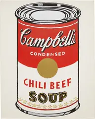 Mike Bidlo, Campbell's Chili Beef Soup, 1985, acrylic on canvas