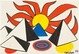 Composition (Pyramids and Sun on Target) by Alexander Calder, 1973, ink, gouache on paper, sold May 2014