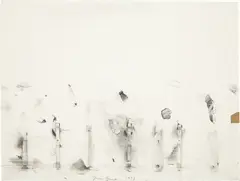 Untitled (Tools) by Jim Dine, 1973, pencil, collage on paper, sold May 2014