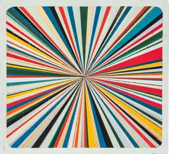 Jules de Balincourt, Going In Coming Out, 2005, oil, enamel on panel