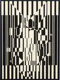 Victor Vasarely, Calcis, 1956-61, oil on paper, mounted to wood