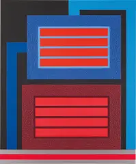 Peter Halley, Unknown, 2011, acrylic, fluorescent acrylic, Roll-A-Tex on canvas