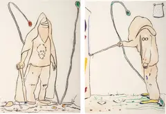 Nigel Cooke, Two works: (i) False Attachments; (ii) Atelier, 2007, oil, pastel on paper