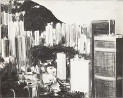 Enoc Perez, City, 1999, pencil on paper