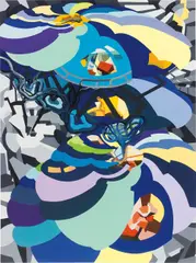 Helicopter XVIII (reality check) by Franz Ackermann, 2001, oil on canvas, sold May 2014