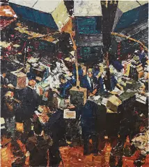 Massimo Giannoni, New York Stock Exchange, 2002, oil on canvas