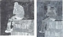 Hurvin Anderson, Two works: (i) Seated Figure 1; (ii) Number 10, 2006, acrylic on paper