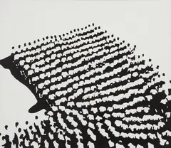 Sportsmen Parade (After Rodchenko) by Wilhelm Sasnal, 2002, oil on canvas, sold May 2014